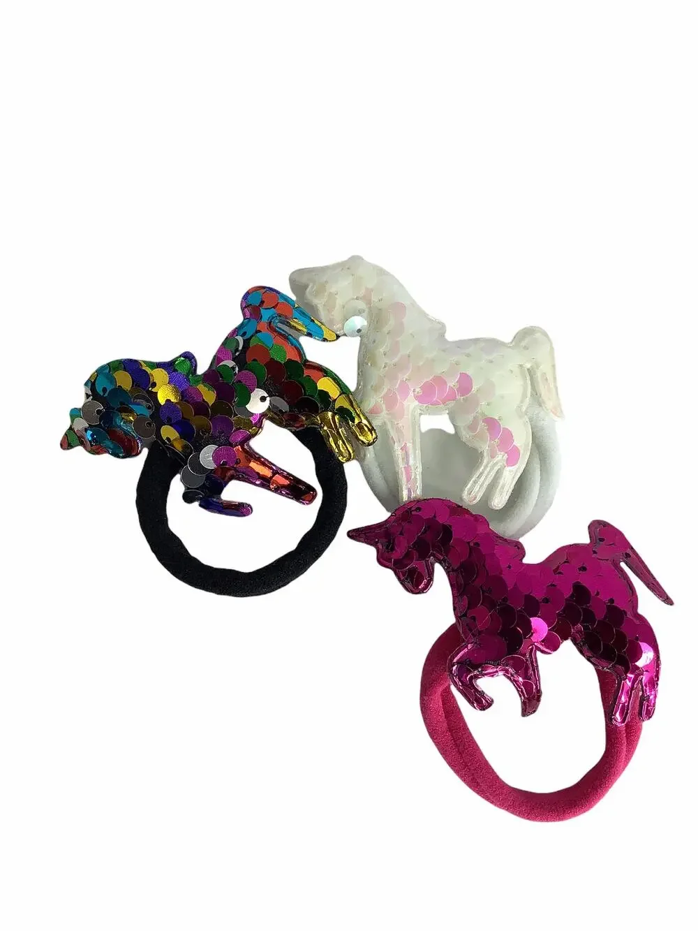 Girl’s Bundle Lot of 3 Sequined Unicorn Hair Ties